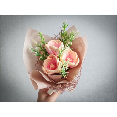 Букет крокусів з мила ручної роботи (висота 23 см)