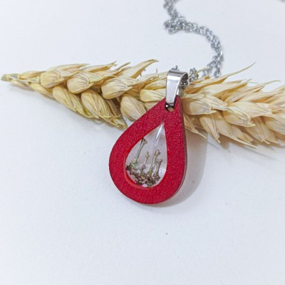 Кулон крапелька (дерево) з грибочками