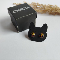 Сережки-гвіздочки ручної роботи з жовтими сухоцвітами