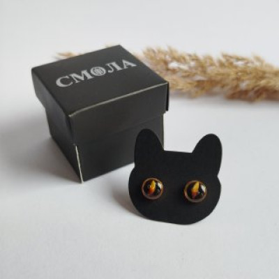 Сережки-гвіздочки ручної роботи з жовтими сухоцвітами Сережки-гвіздочки ручної роботи з жовтими сухоцвітами