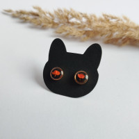 Сережки-гвіздочки ручної роботи з квітами