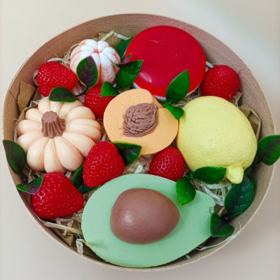 Подарунковий набір мила ручної роботи "Фруктовий з гарбузиком" Подарунковий набір мила ручної роботи "Фруктовий з гарбузиком"