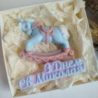 Набір мила ручної роботи "З днем Святого Миколая" коник