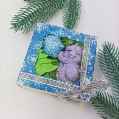 Мило ручної роботи "Дракон, сніжинка і ялинка"