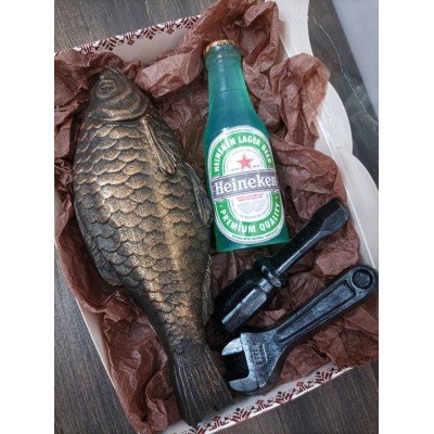 Подарунковий набір мила ручної роботи "Таранька, пиво, інструменти" Подарунковий набір мила ручної роботи "Таранька, пиво, інструменти"