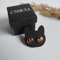 Сережки-гвіздочки ручної роботи "Гортензія" 3