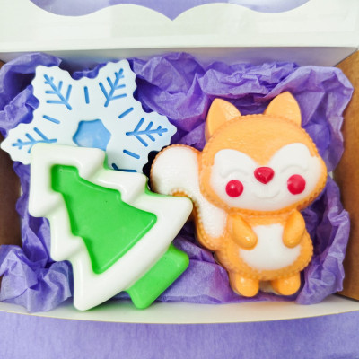 Новорічний подарунковий набір мила ручної роботи "Білочка"