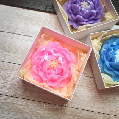 Мило ручної роботи "Піон" в коробочці 8х8х3см