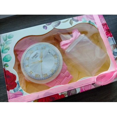 Подарунковий набір мила ручної роботи "Годинник з парфумами"