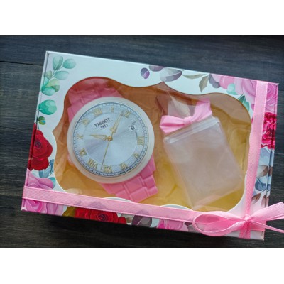 Подарунковий набір мила ручної роботи "Годинник з парфумами"