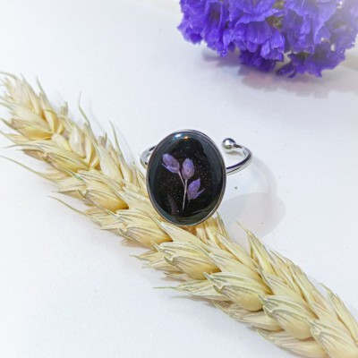 Кільце з сухоцвітами овальне darkness Кільце з сухоцвітами овальне darkness