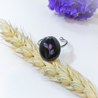 Кільце з сухоцвітами овальне darkness