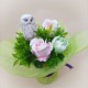 Букет з мила ручної роботи з совою v2