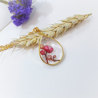 Кулон Крапля з сухоцвітом V2